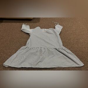 Like NEW! Potter's Pot Women's M Gingham Black White Checker Dress